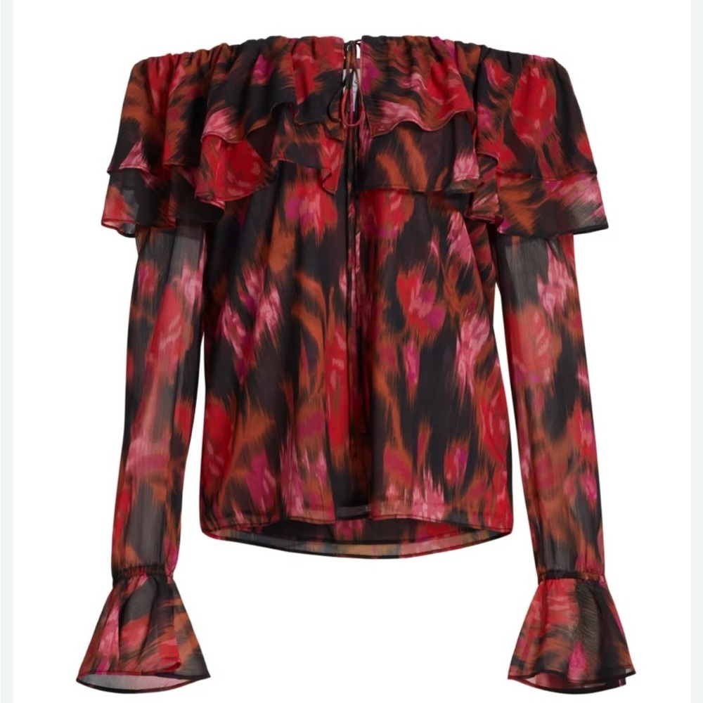 Misa NWT Los Angeles patsy off the shoulder or on shoulder floral ruffle size M